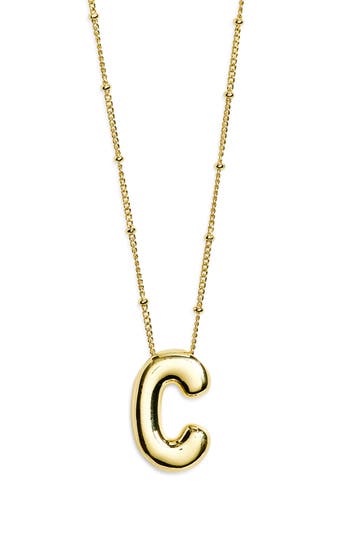 Leith 3d Initial Pendant Necklace In Gold