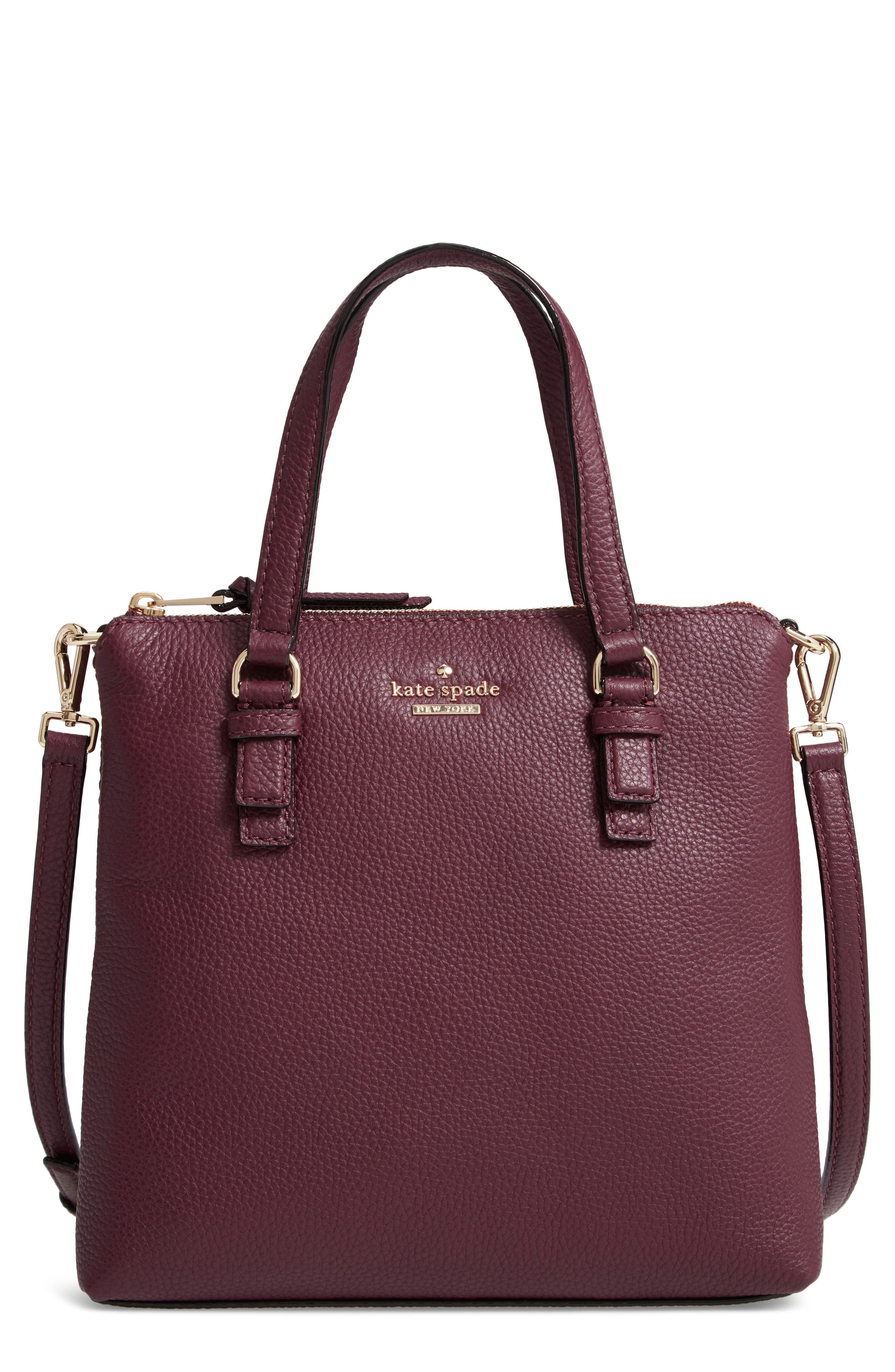 jackson street - hayley leather satchel, Main, color, PLUM