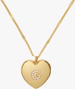 Kate Spade New York crystal initial heart locket necklace