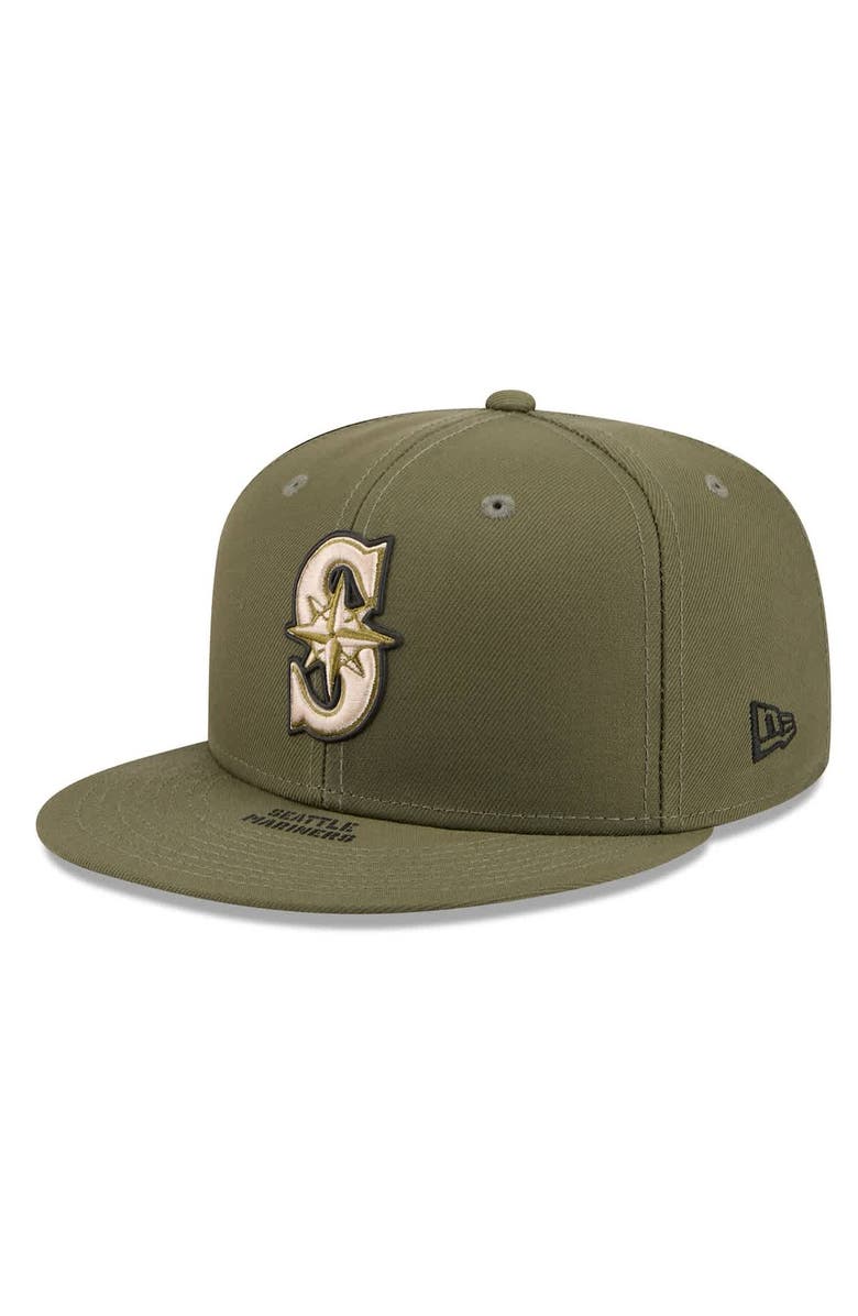 New Era Men's New Era  Olive Seattle Mariners 2026 Armed Forces Day 59FIFTY Fitted Hat, Alternate, color, Olive
