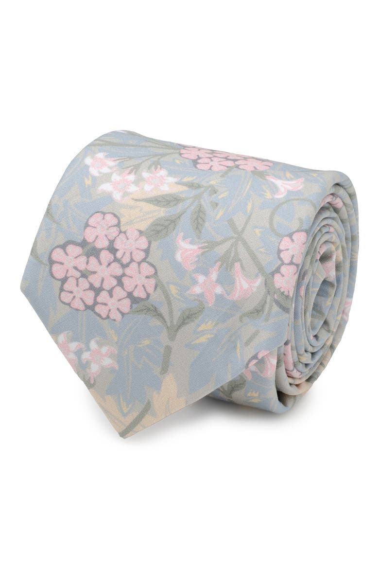 Floral Silk Tie, Alternate, color, BLUE