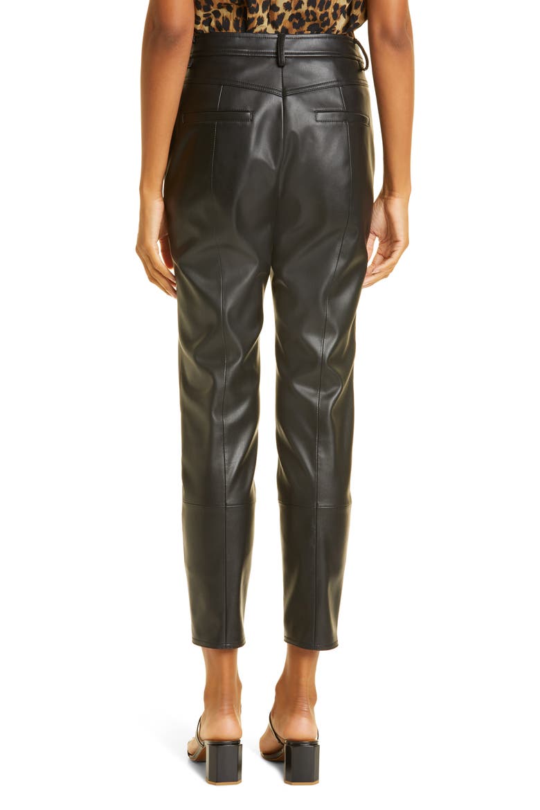 Rue High Waist Faux Leather Pants, Alternate, color, BLACK