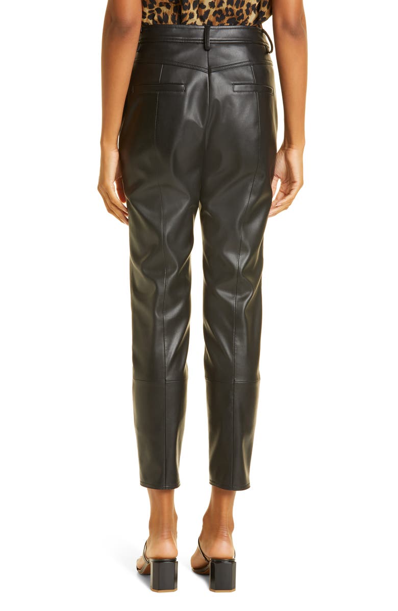 Milly Rue High Waist Faux Leather Pants, Alternate, color,