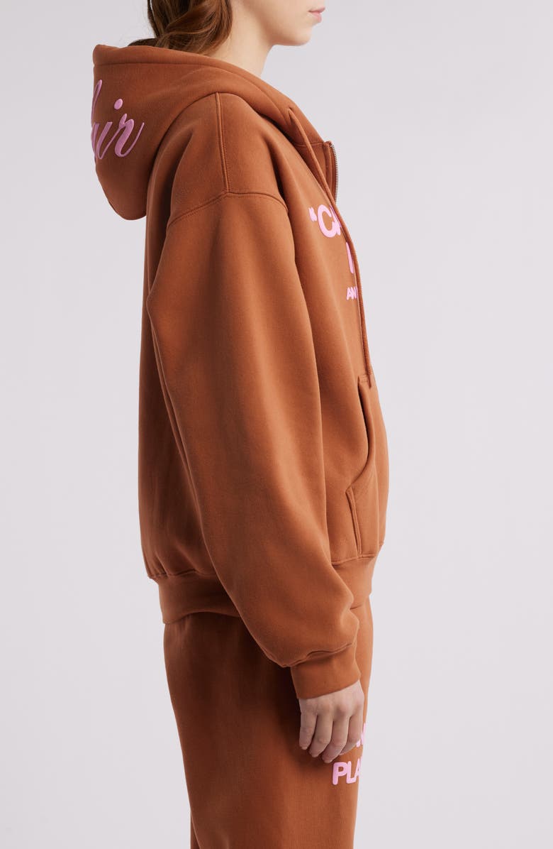 THE MAYFAIR GROUP Me Day Fleece Graphic Zip Hoodie, Alternate, color, Brown