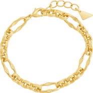 Sterling Forever Tegan Textured Chain Bracelet