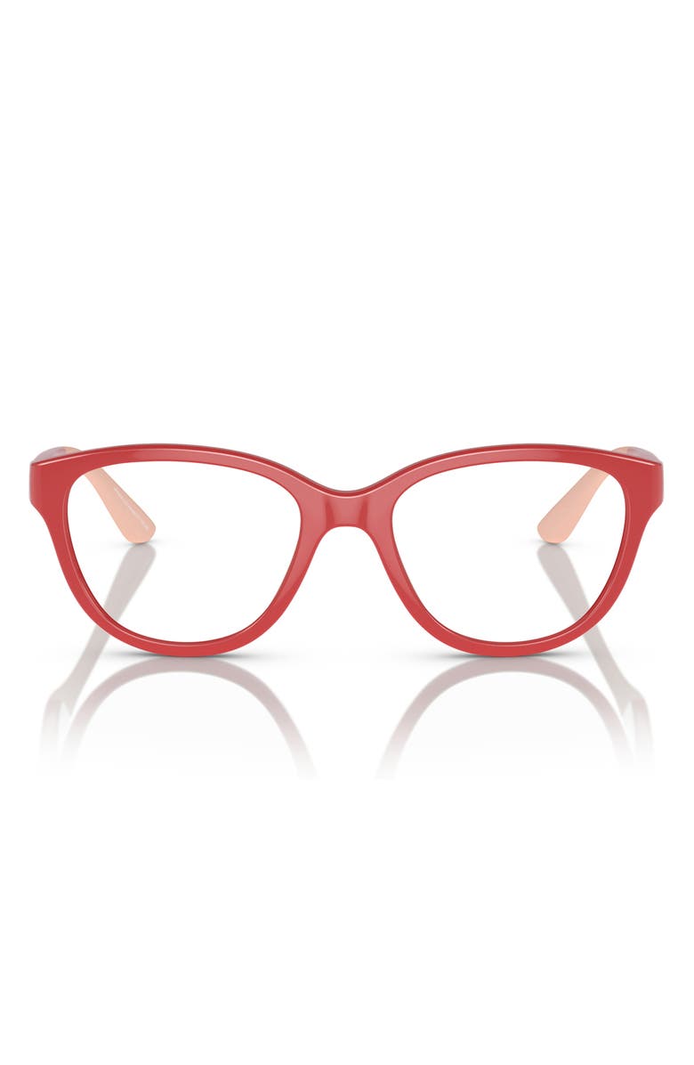Emporio Armani Kids' 47mm Cat Eye Optical Glasses, Main, color, Shiny Coral / Demo Lens