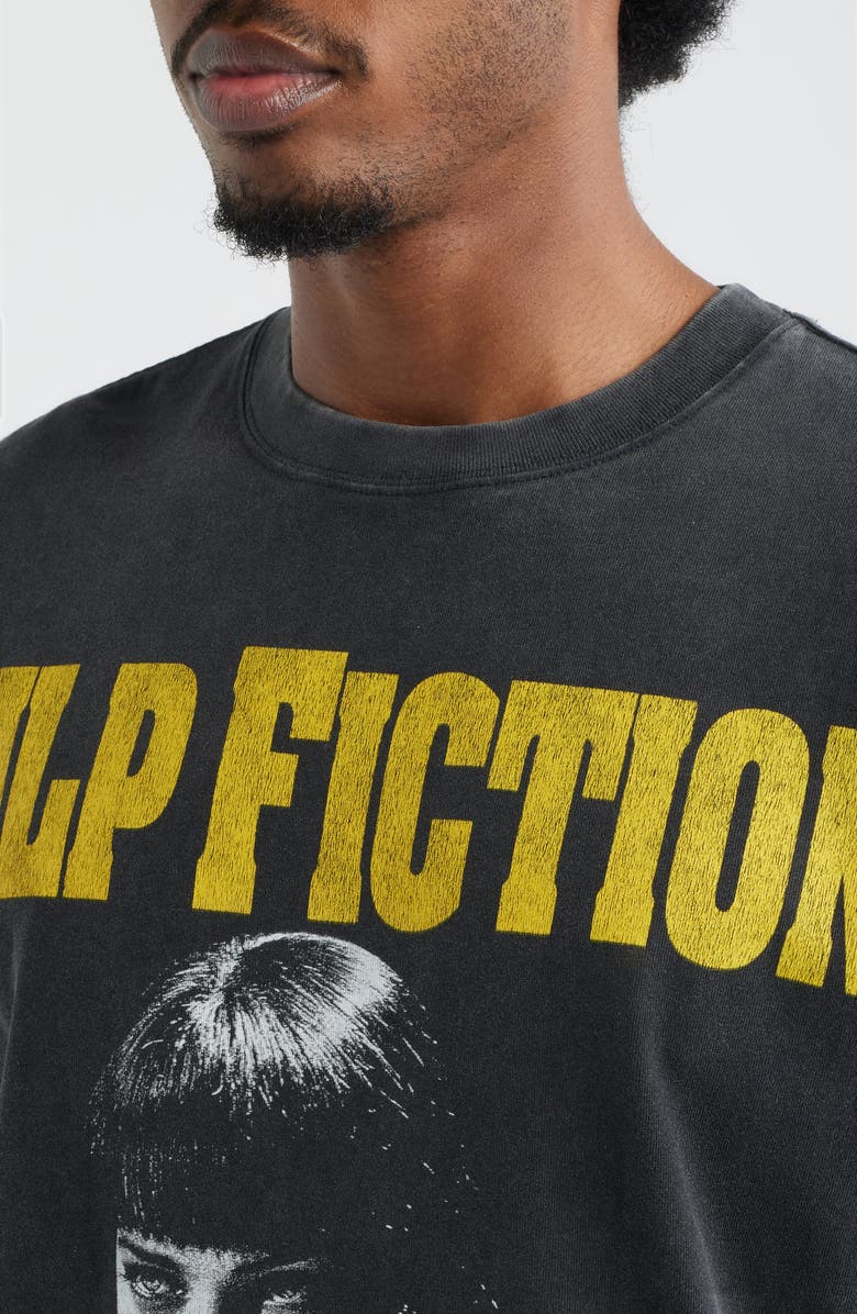 ID Supply Co Pulp Fiction Milkshake Graphic Cotton T-Shirt, Alternate, color, Washed Black