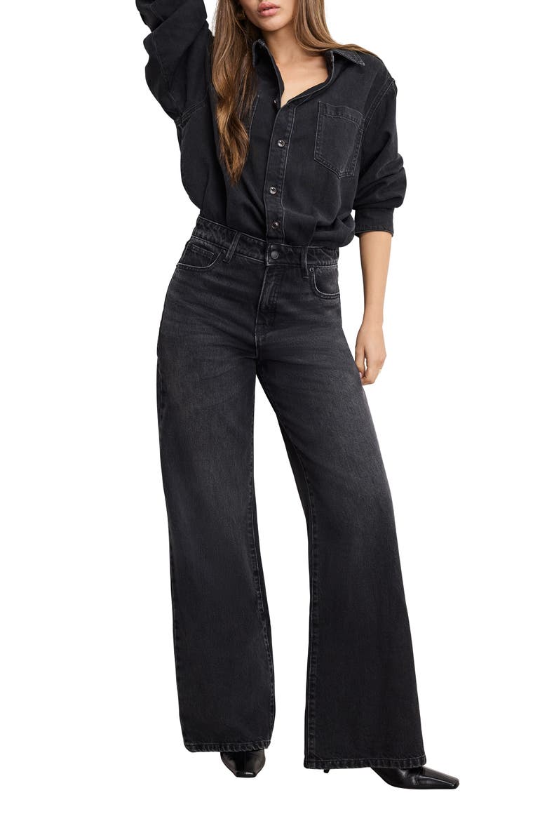 Denim Jumpsuit, Main, color, BLACK389