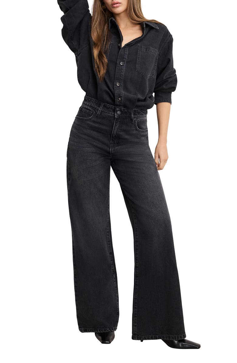 Good American Denim Jumpsuit, Main, color, Black389