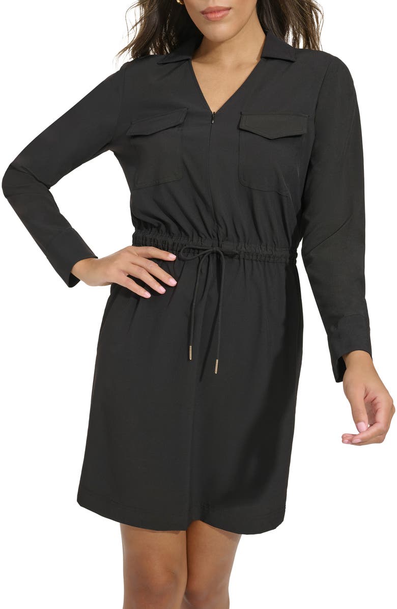 Calvin Klein Long Sleeve Shirtdress, Alternate, color, 