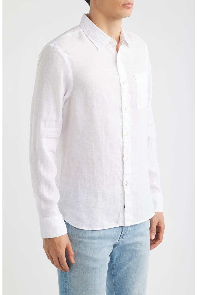 Laguna Linen Button-Up Shirt, Alternate, color, WHITE