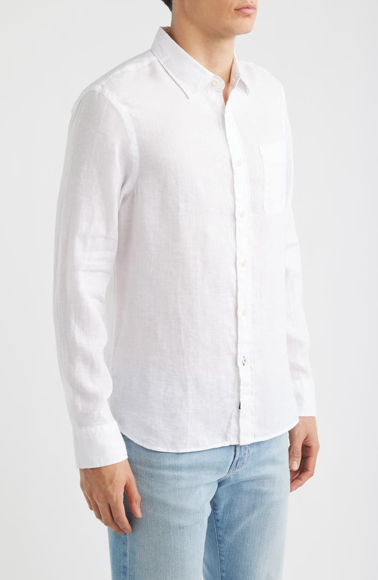 Faherty Laguna Linen Button-Up Shirt, Alternate, color, White