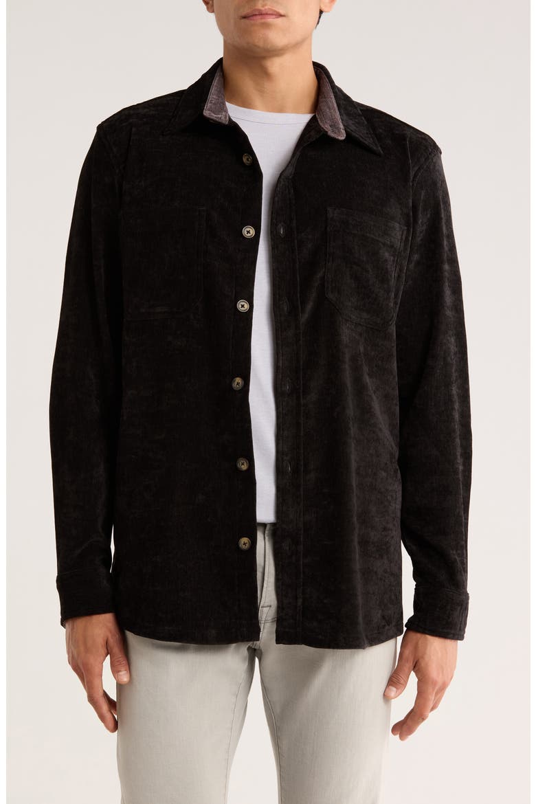 Chenille Shirt Jacket, Main, color, BLACK