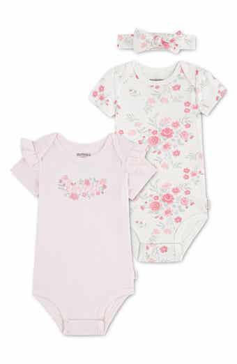 3-Piece Organic Cotton Bodysuits & Headband Set