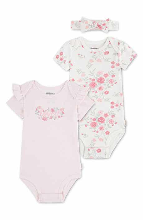 3-Piece Organic Cotton Bodysuits & Headband Set