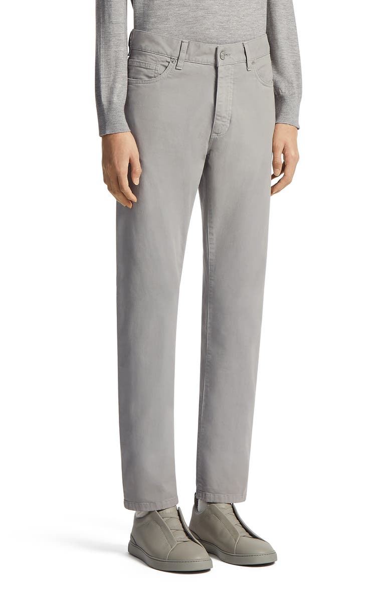 ZEGNA City Fit Stretch Cotton Pants, Main, color,