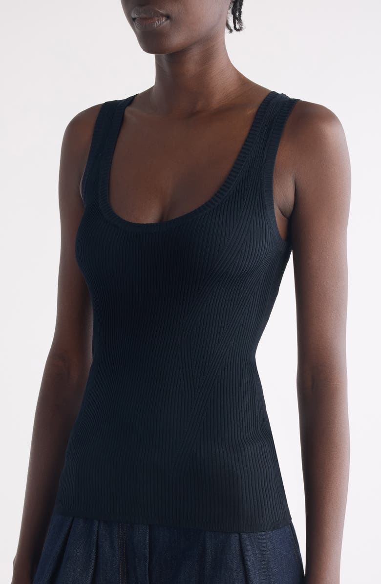 Dries Van Noten Topaza Ribbed Tank, Alternate, color, Navy