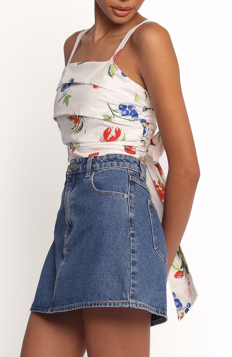 Petal & Pup Geneva Fruit Print Bow Accent Cotton Camisole, Alternate, color, Off White Red