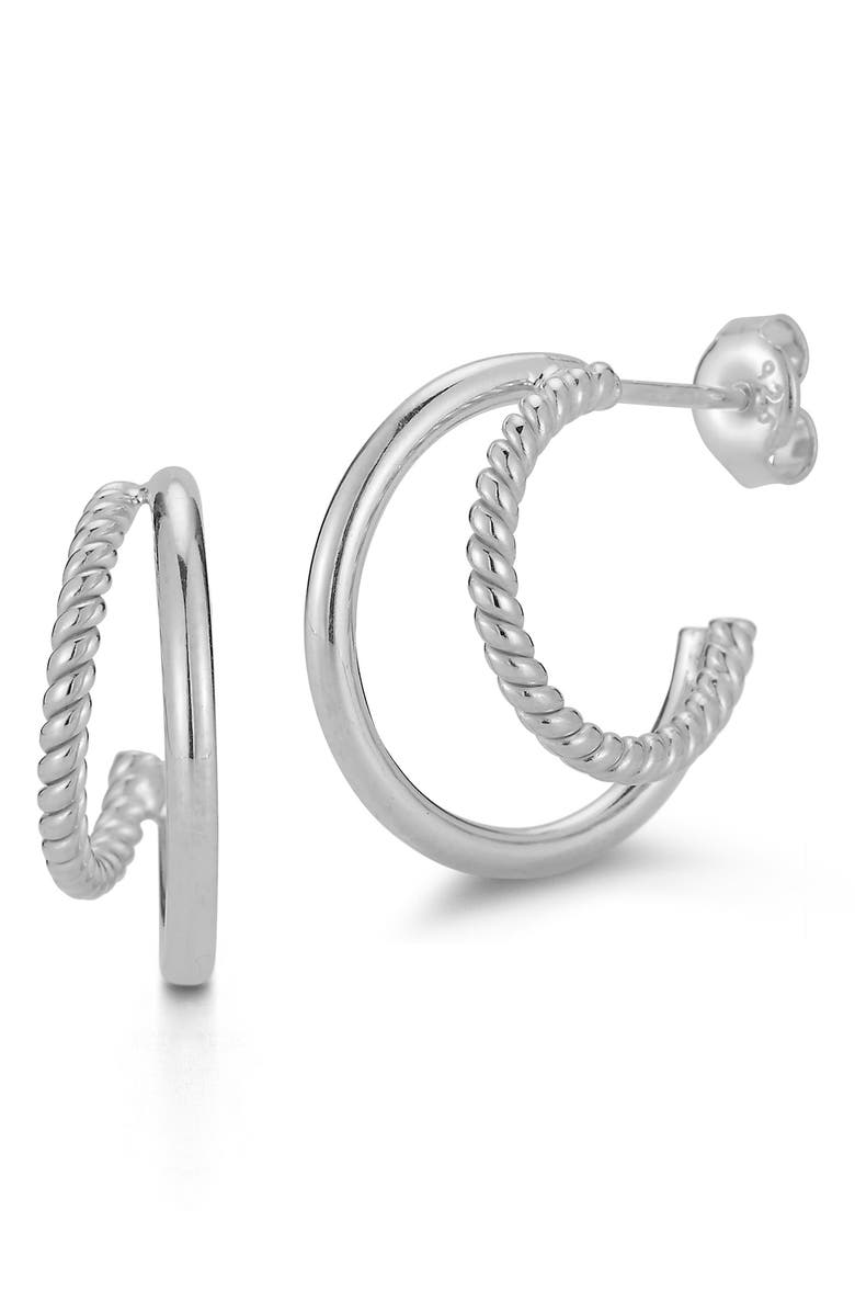 GLAZE JEWELRY Braid Dual Hoop Earrings, Main, color,