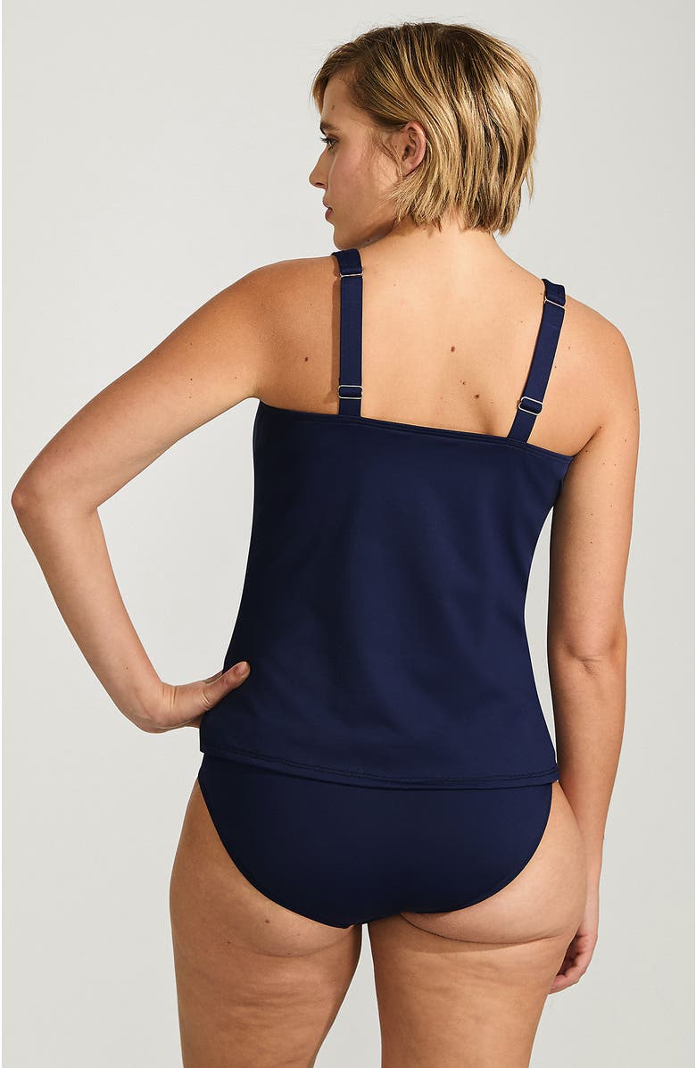 Lands' End Plus Size Chlorine Resistant Square Neck Underwire Tankini Swimsuit Top, Alternate, color, Deep Sea Navy