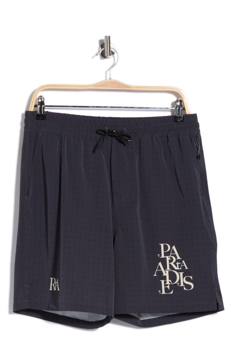 Matt Drawstring Shorts, Alternate, color, BLACK CROSS PARADISE