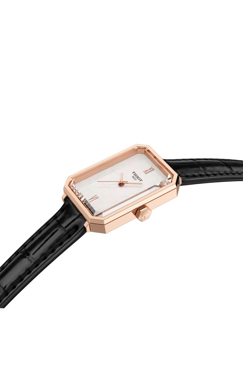 Tissot SRV Leather Strap Watch, 21.8mm, Alternate, color, 