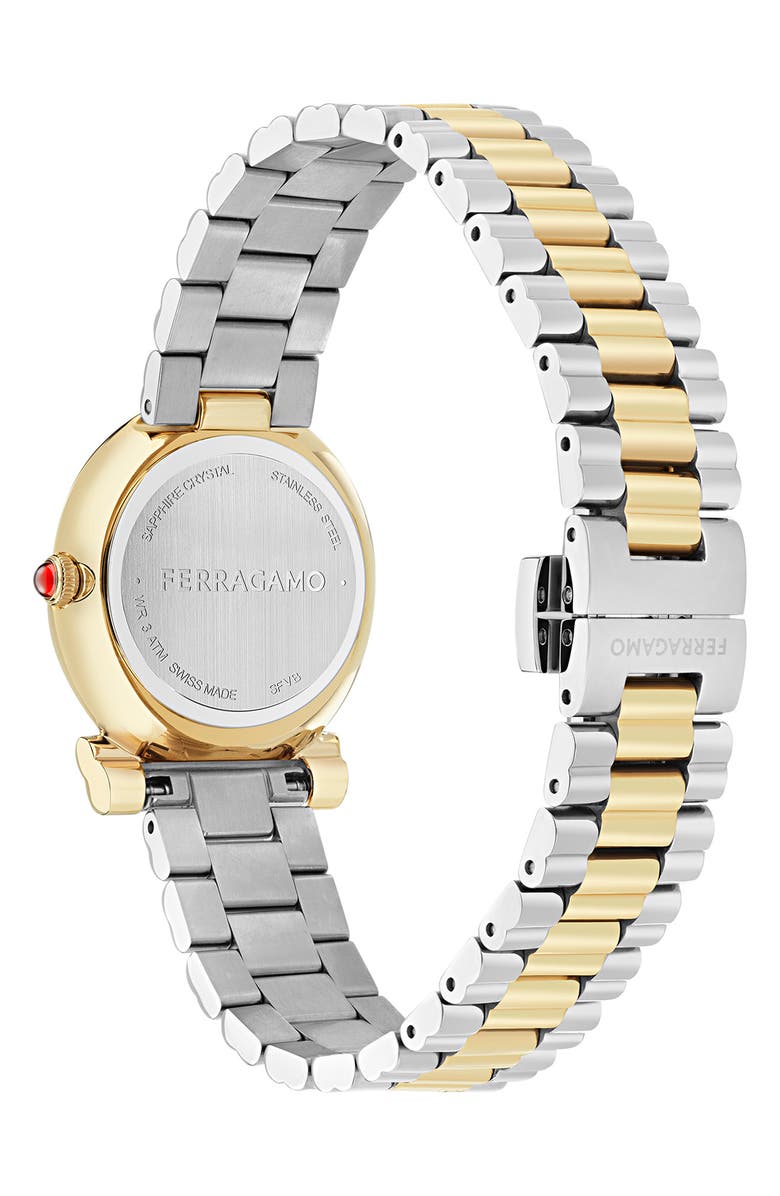 FERRAGAMO Gancini Twisted Two-Tone Bracelet Watch, 28mm, Alternate, color, 