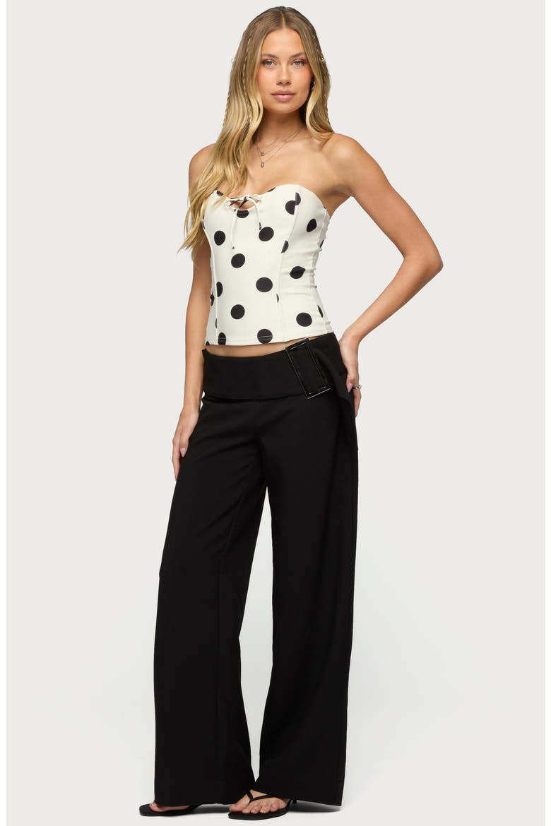 Cerise Buckle Low Rise Baggy Pants, Alternate, color, BLACK