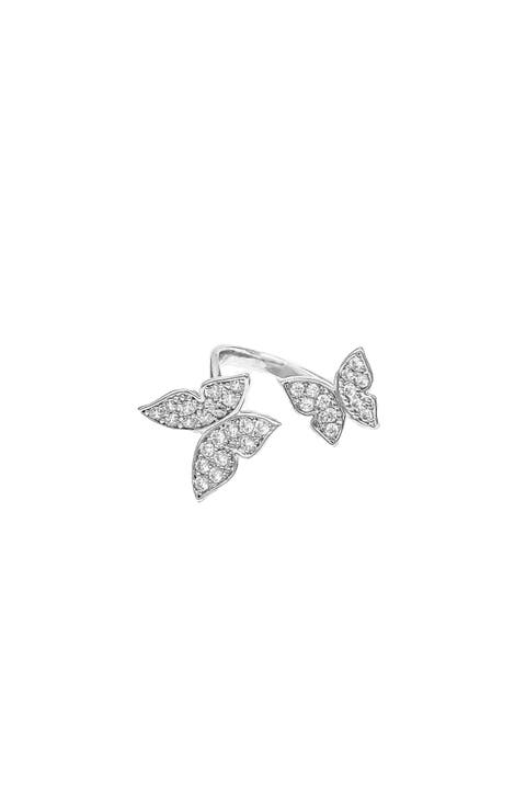 14k Gold Plated Butterfly Ring Dainty Statement Trendy Gift