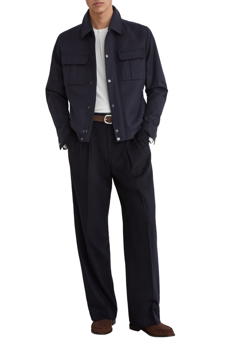 Americas Cotton & Lyocell Shirt Jacket, Alternate, color, NAVY