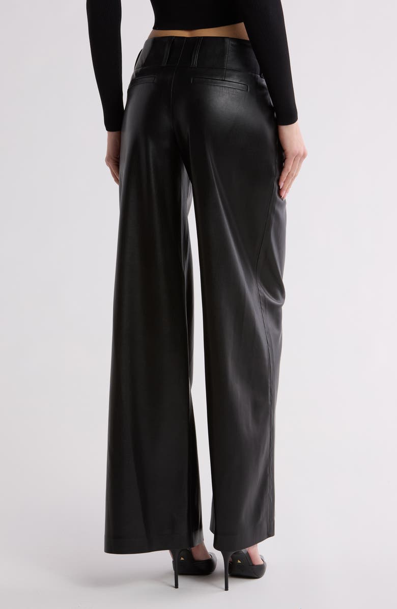 Alice + Olivia Anders Faux Leather Pants, Alternate, color, 