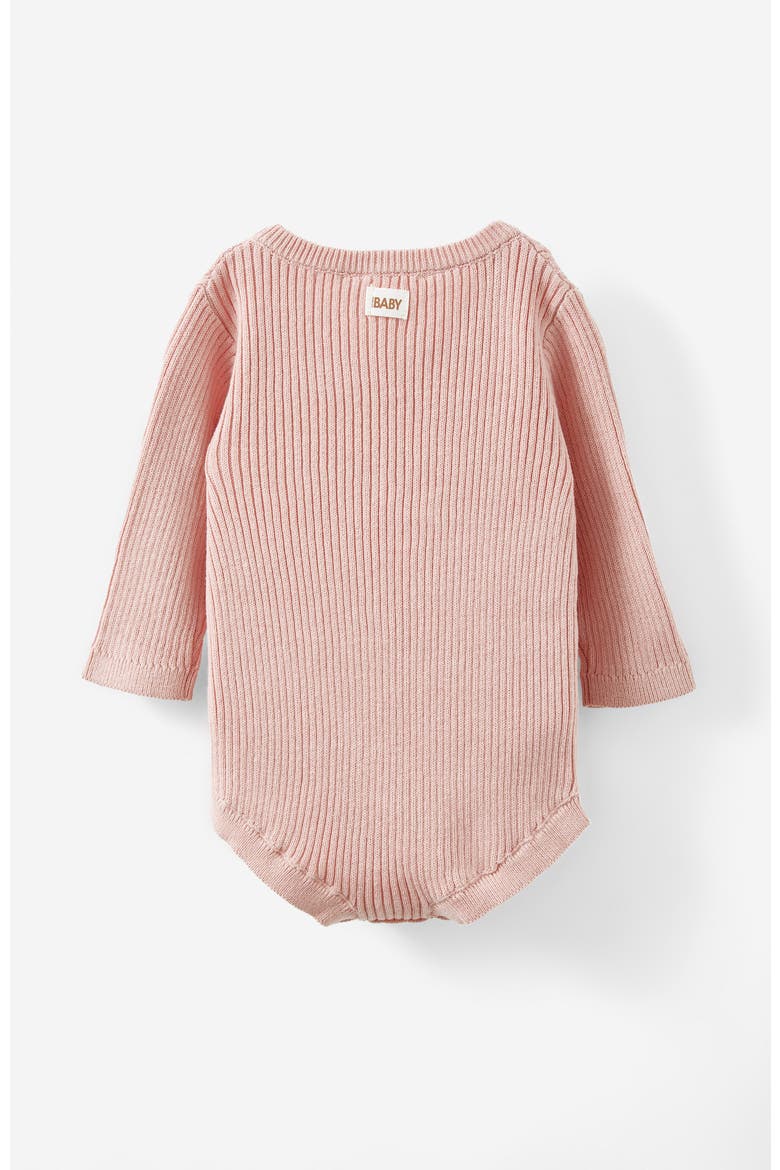 Organic Rib Knit Cross Over Tie Bubbysuit, Alternate, color, Zephyr