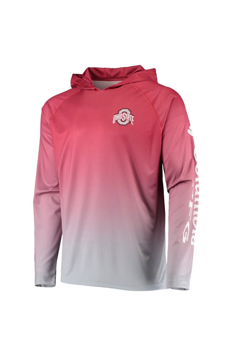 Columbia Men's Columbia PFG Scarlet Ohio State Buckeyes Terminal Tackle Omni-Shade UPF 50 Long Sleeve Hooded Top, Alternate, color, Scarlet