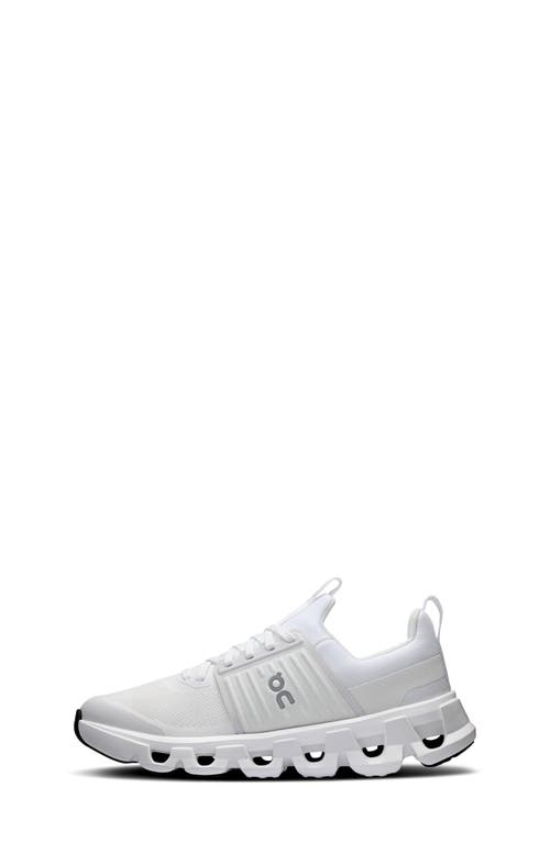 On Kids' Cloudswift Running Shoe In All White