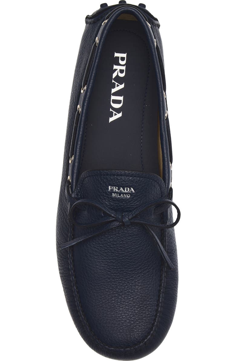 Prada Grid Driving Loafer, Alternate, color, Baltico