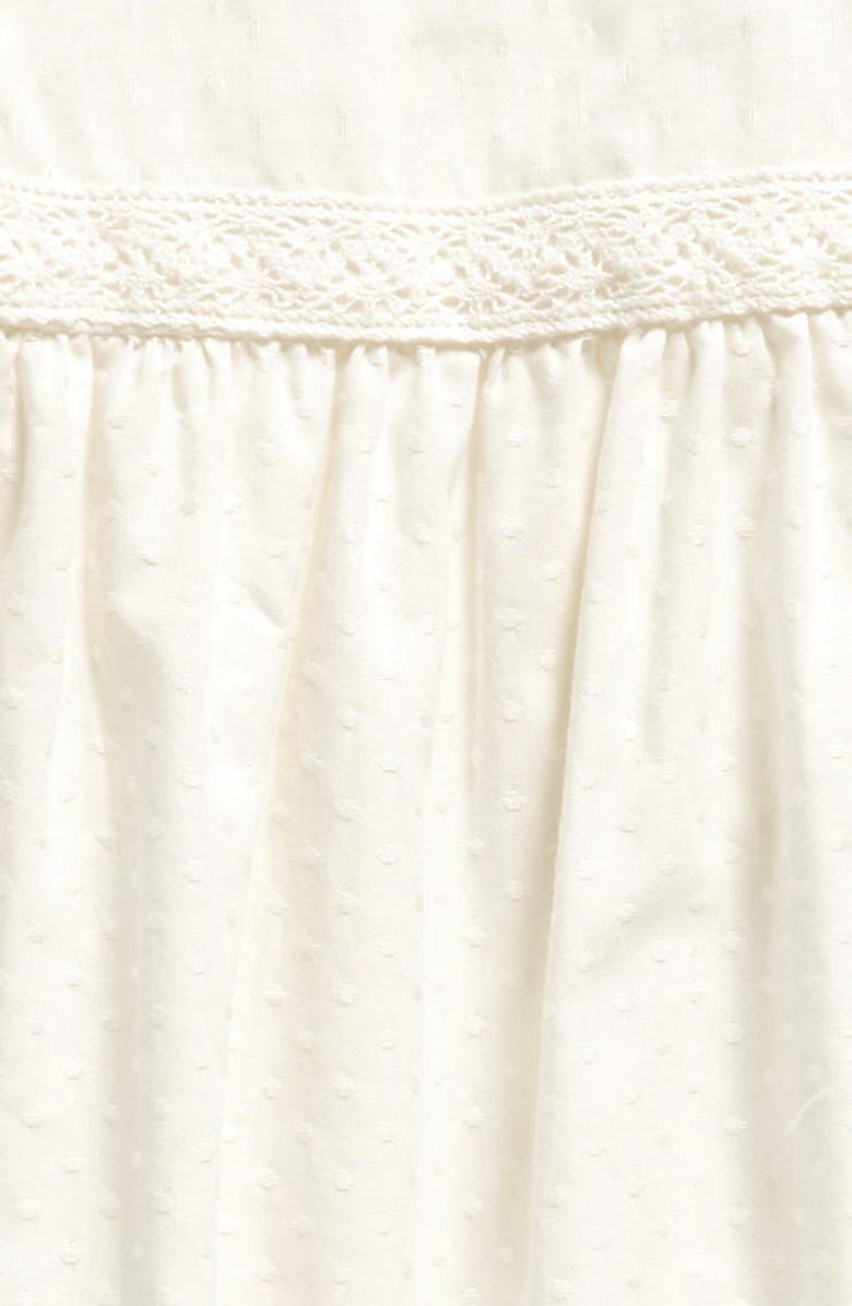 Rachel Riley Lace Trim Cotton Romper, Alternate, color,