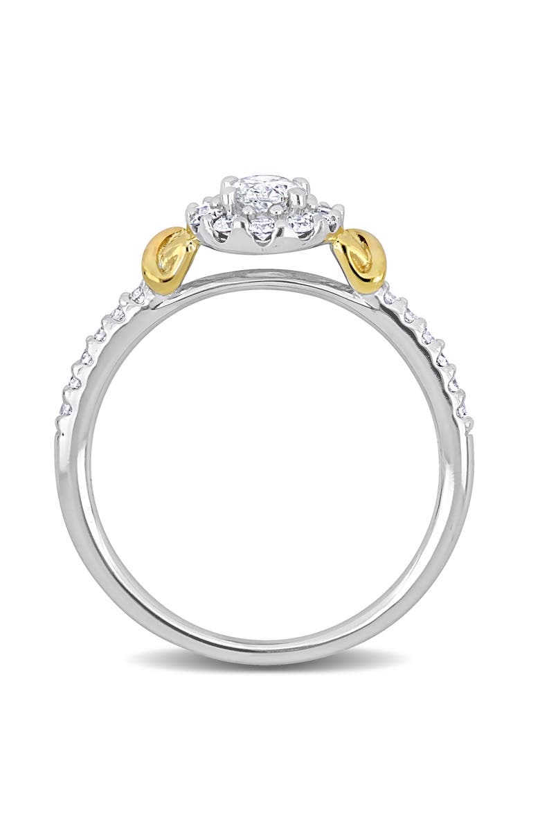 Julianna B. Diamond Oval Halo Ring 14k Gold, Alternate, color, White Gold