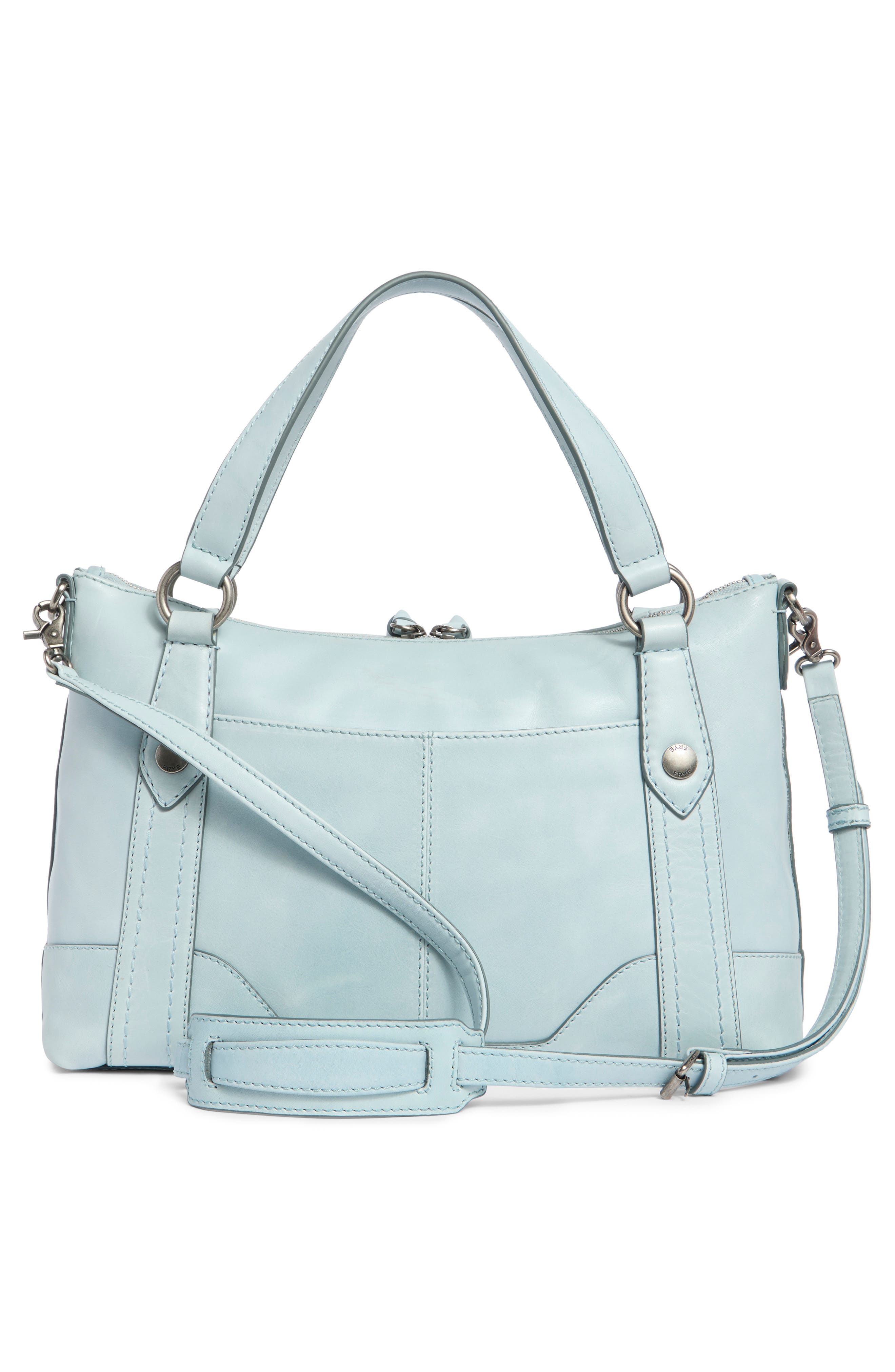 Melissa Medium Leather Satchel, Alternate, color, LT. SKY