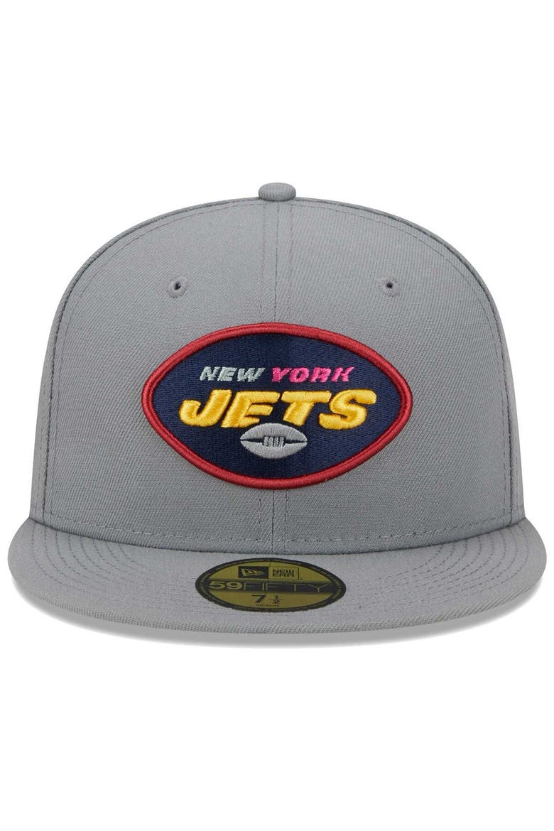 Men's New Era Gray New York Jets Color Pack 59FIFTY Fitted Hat, Alternate, color, Gray