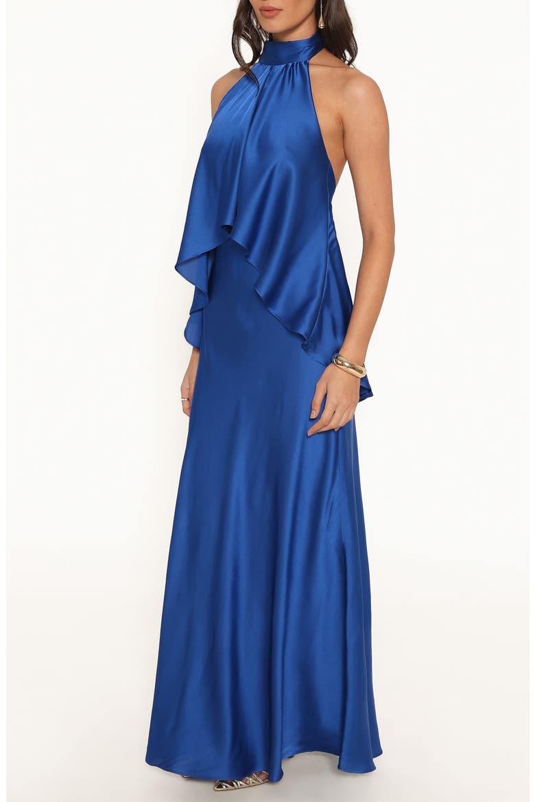 Nyomi Tiered High Neck Maxi Dress, Alternate, color, COBALT BLUE