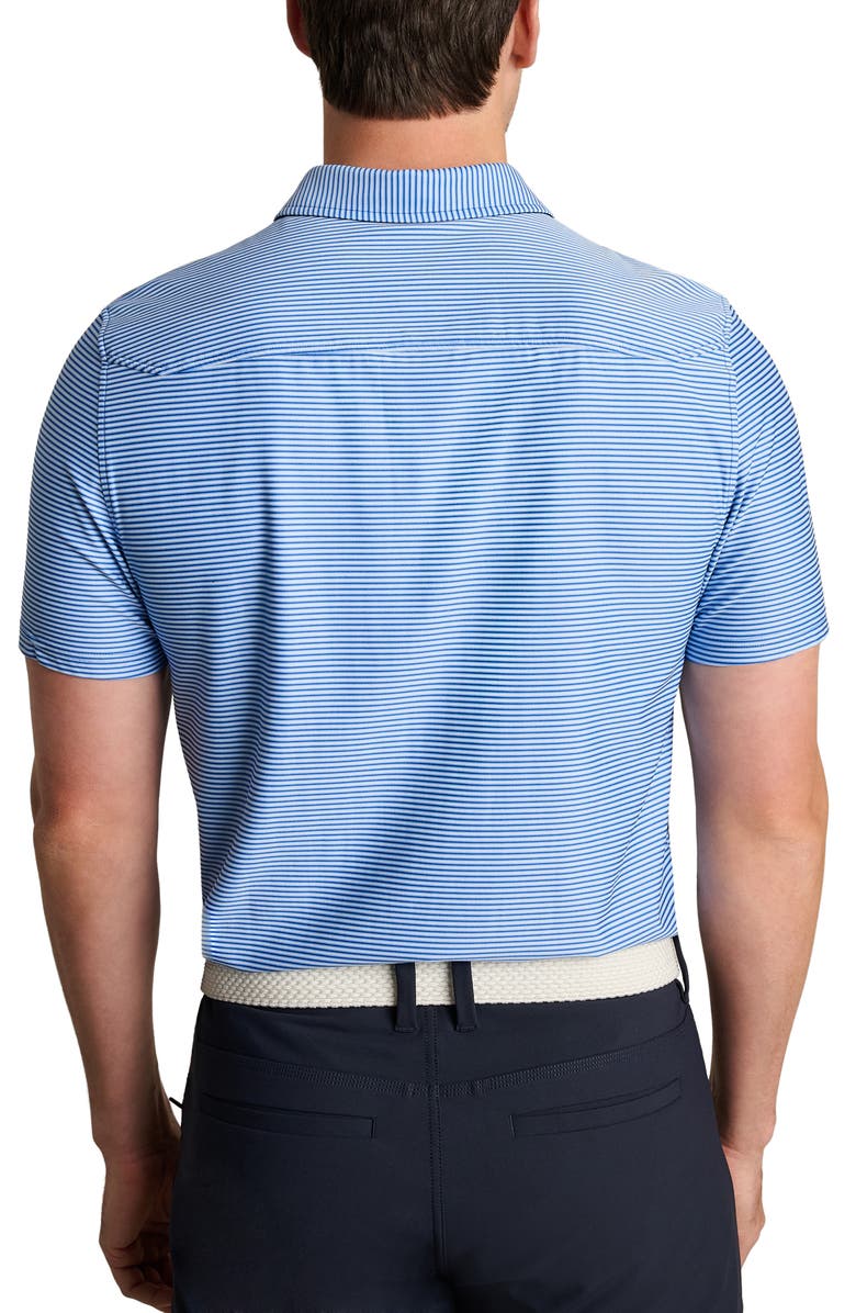 Rhone Commuter Slim Fit Performance Polo, Alternate, color, Bright Sapphire Double Stripe