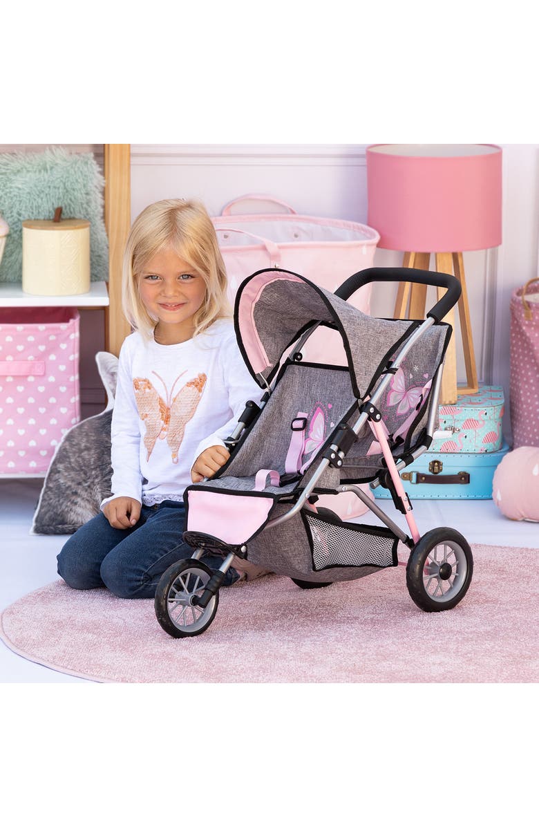 Bayer Deluxe Twin Dolls Jogger Stroller, Alternate, color, Multicolored