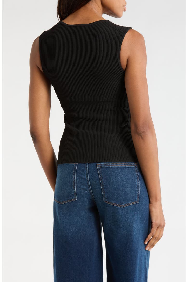 Square Neck Sleeveless Top, Alternate, color, BLACK
