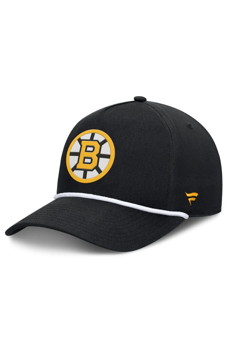 FANATICS Men's Fanatics Black Boston Bruins Authentic Pro Rink Roper A-Frame Adjustable Hat, Main, color, Black