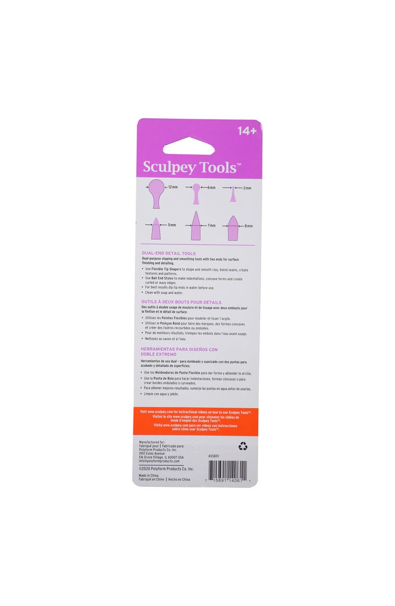 Sculpey Dual End Detail Tools 3Pc Set Sculpting Tools, Alternate, color, Black