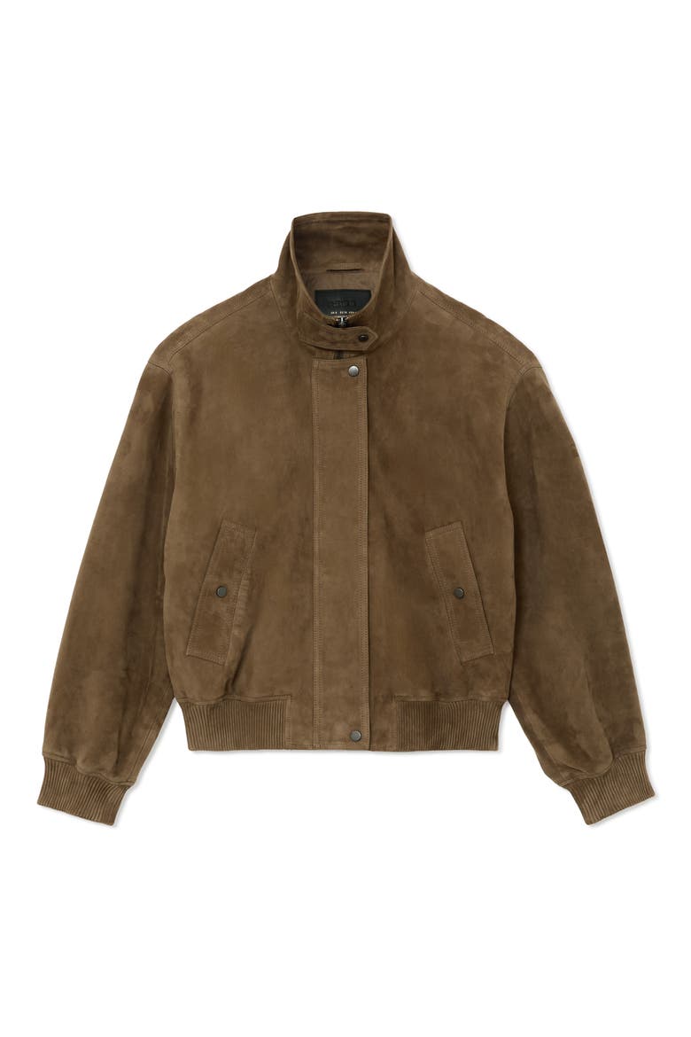 Cara Suede Jacket, Alternate, color, KHAKI GREEN