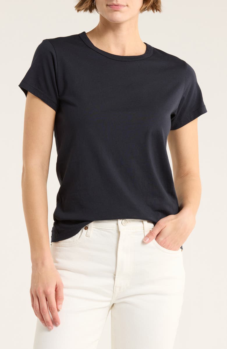 BUCK MASON Slim Fit Crewneck Pima Cotton T-Shirt, Main, color, Dark Navy