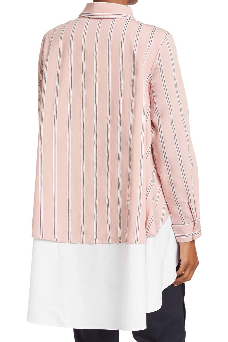 Stripe Print Panel Insert Blouse, Alternate, color, PINK STRIPE