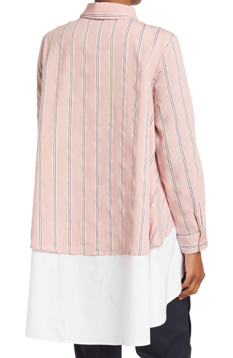 PATRIZIA LUCA Stripe Print Panel Insert Blouse, Alternate, color, 