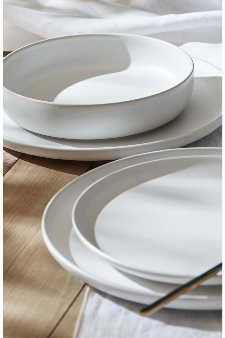 Porto by Stone Lain Macchio Stoneware 12-Piece Dinnerware Set, Alternate, color, White Matte